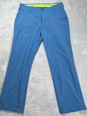 Under Armour Blue Men's Performance Golf Pants with Lime Waistband Trim
